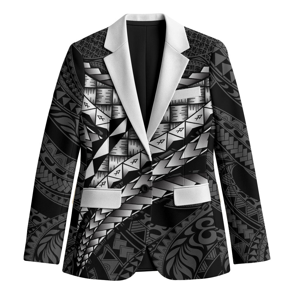 Hawaii Lauhala Tattoo Blazer Hawaiian Hala Leaf Weaving LT14 Unisex Black - Polynesian Pride