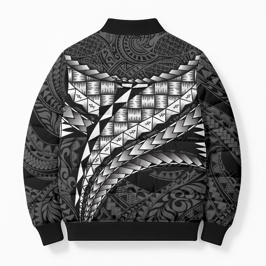 Hawaii Lauhala Tattoo Bomber Puffer Jacket Hawaiian Hala Leaf Weaving LT14 - Polynesian Pride