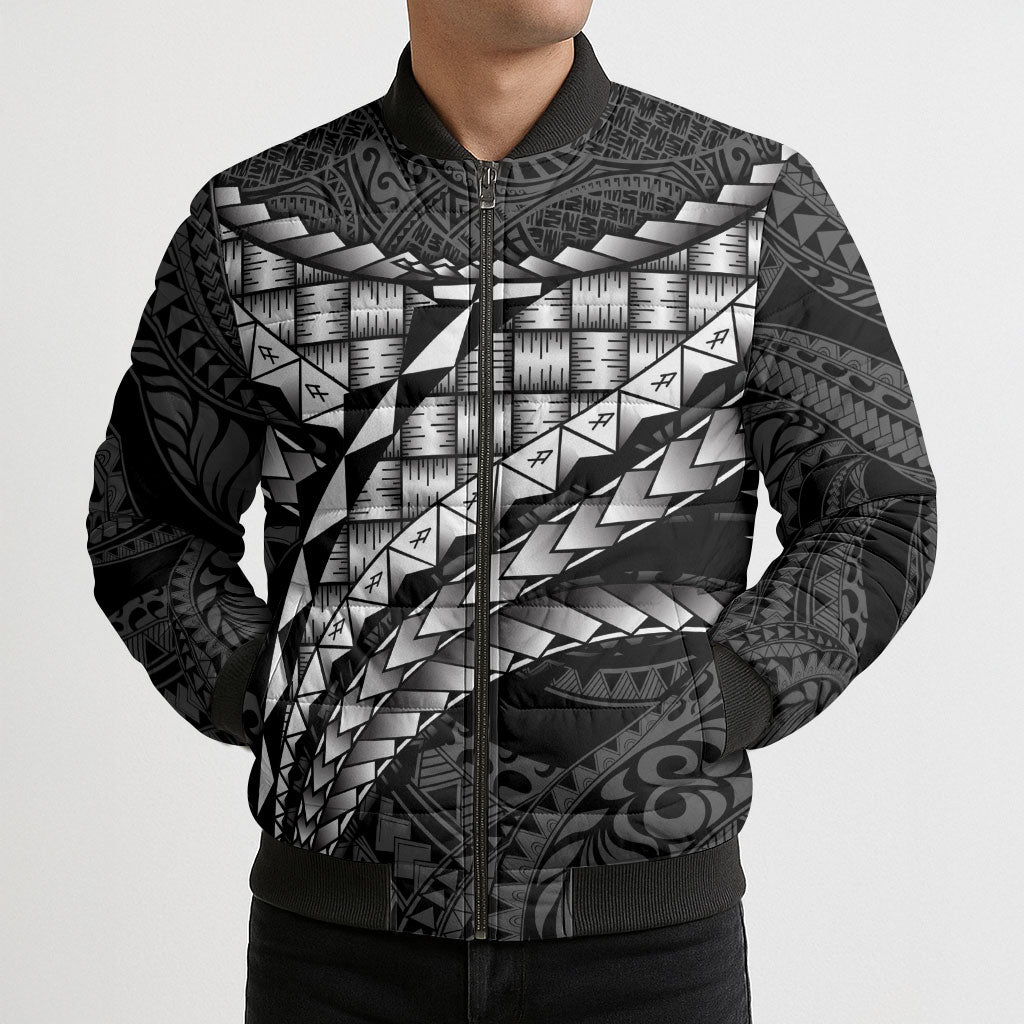 Hawaii Lauhala Tattoo Bomber Puffer Jacket Hawaiian Hala Leaf Weaving LT14 - Polynesian Pride