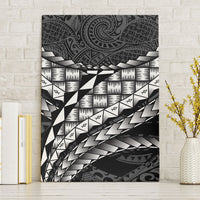 Hawaii Lauhala Tattoo Canvas Wall Art Hawaiian Hala Leaf Weaving LT14 Without Frame Black - Polynesian Pride