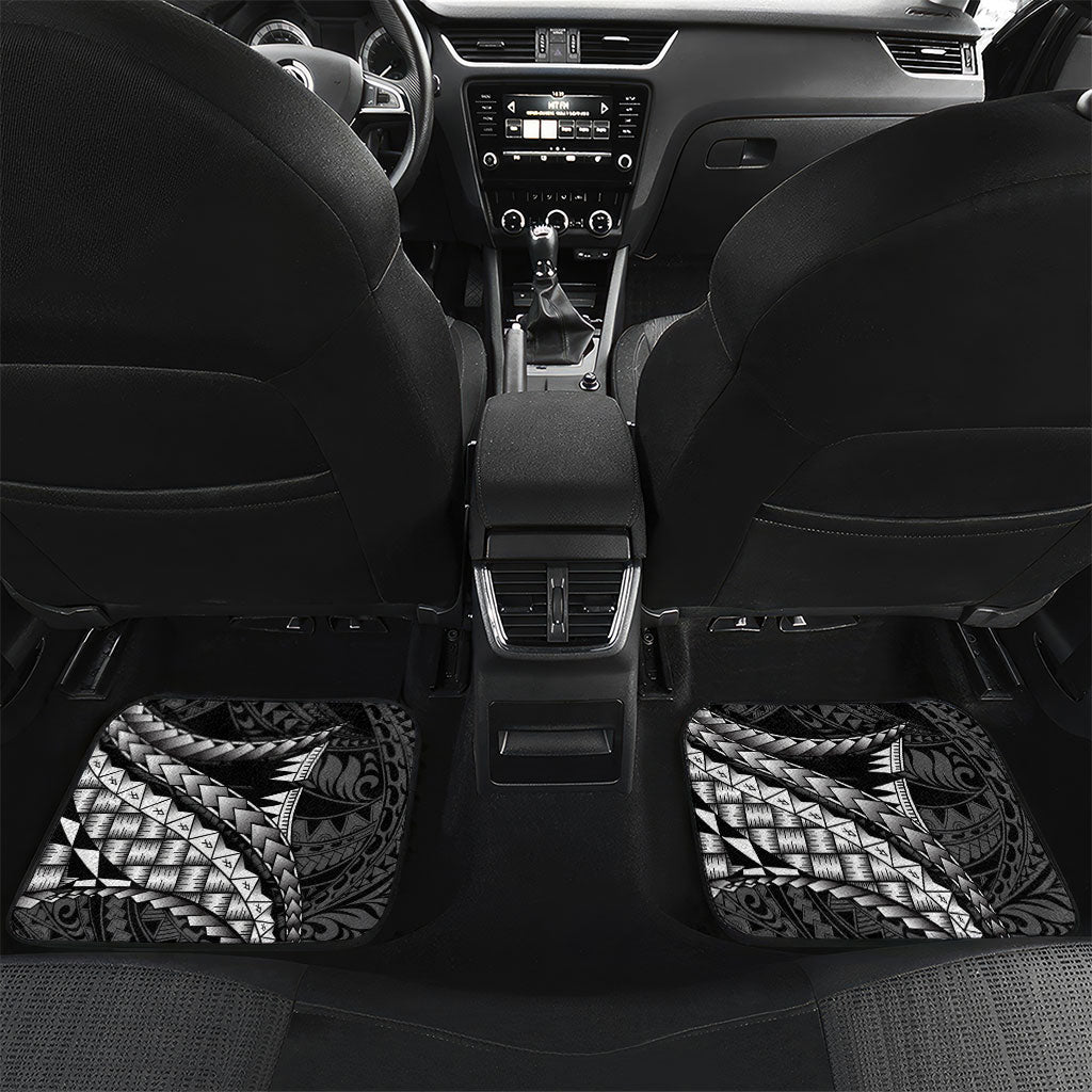 Hawaii Lauhala Tattoo Car Mats Hawaiian Hala Leaf Weaving LT14 Set 2pcs - Back Black - Polynesian Pride
