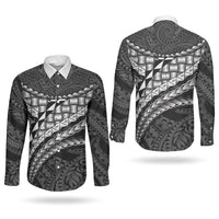 Hawaii Lauhala Tattoo Couples Matching Summer Maxi Dress and Long Sleeve Button Shirt Hawaiian Hala Leaf Weaving LT14 - Polynesian Pride