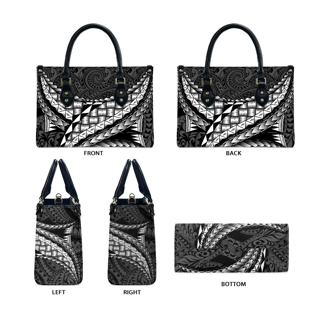 Hawaii Lauhala Tattoo Leather Bag Hawaiian Hala Leaf Weaving LT14 - Polynesian Pride