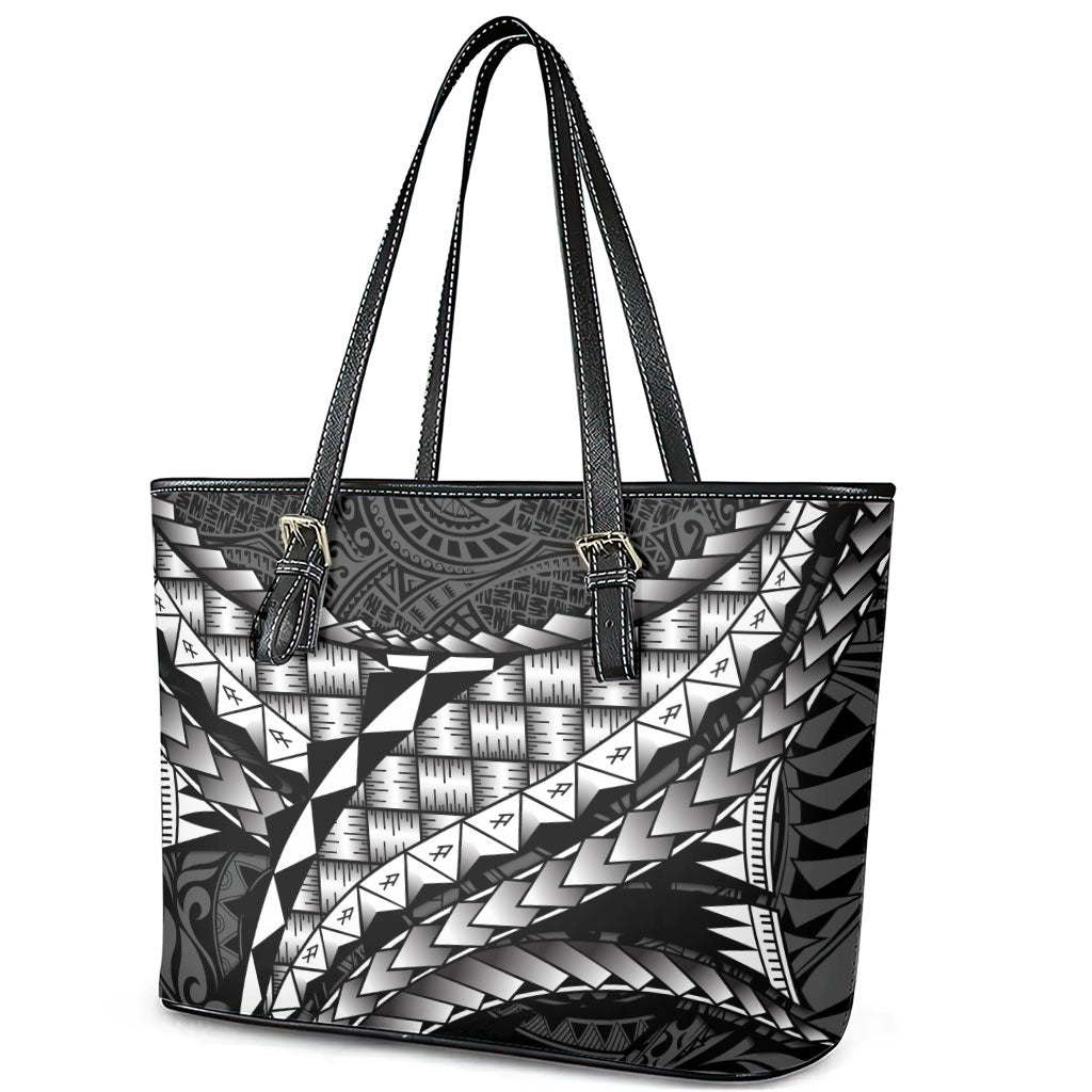 Hawaii Lauhala Tattoo Leather Tote Bag Hawaiian Hala Leaf Weaving LT14 - Polynesian Pride