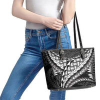Hawaii Lauhala Tattoo Leather Tote Bag Hawaiian Hala Leaf Weaving LT14 - Polynesian Pride
