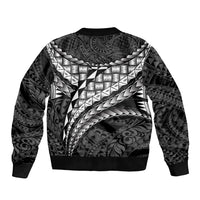 Hawaii Lauhala Tattoo Sleeve Zip Bomber Jacket Hawaiian Hala Leaf Weaving LT14 - Polynesian Pride