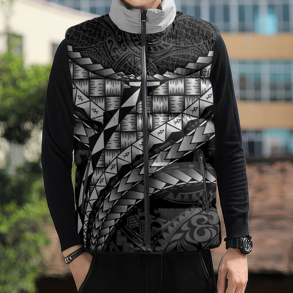 Hawaii Lauhala Tattoo Sleeveless Puffer Jacket Hawaiian Hala Leaf Weaving LT14 - Polynesian Pride