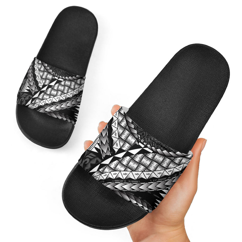 Hawaii Lauhala Tattoo Slide Sandals Hawaiian Hala Leaf Weaving LT14 - Polynesian Pride