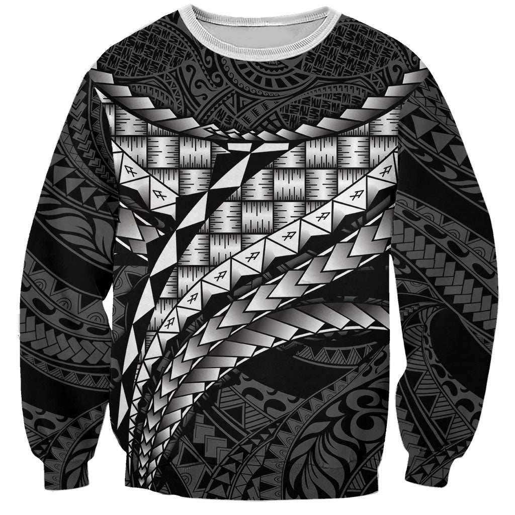 Hawaii Lauhala Tattoo Sweatshirt Hawaiian Hala Leaf Weaving LT14 Unisex Black - Polynesian Pride