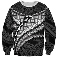 Hawaii Lauhala Tattoo Sweatshirt Hawaiian Hala Leaf Weaving LT14 Unisex Black - Polynesian Pride