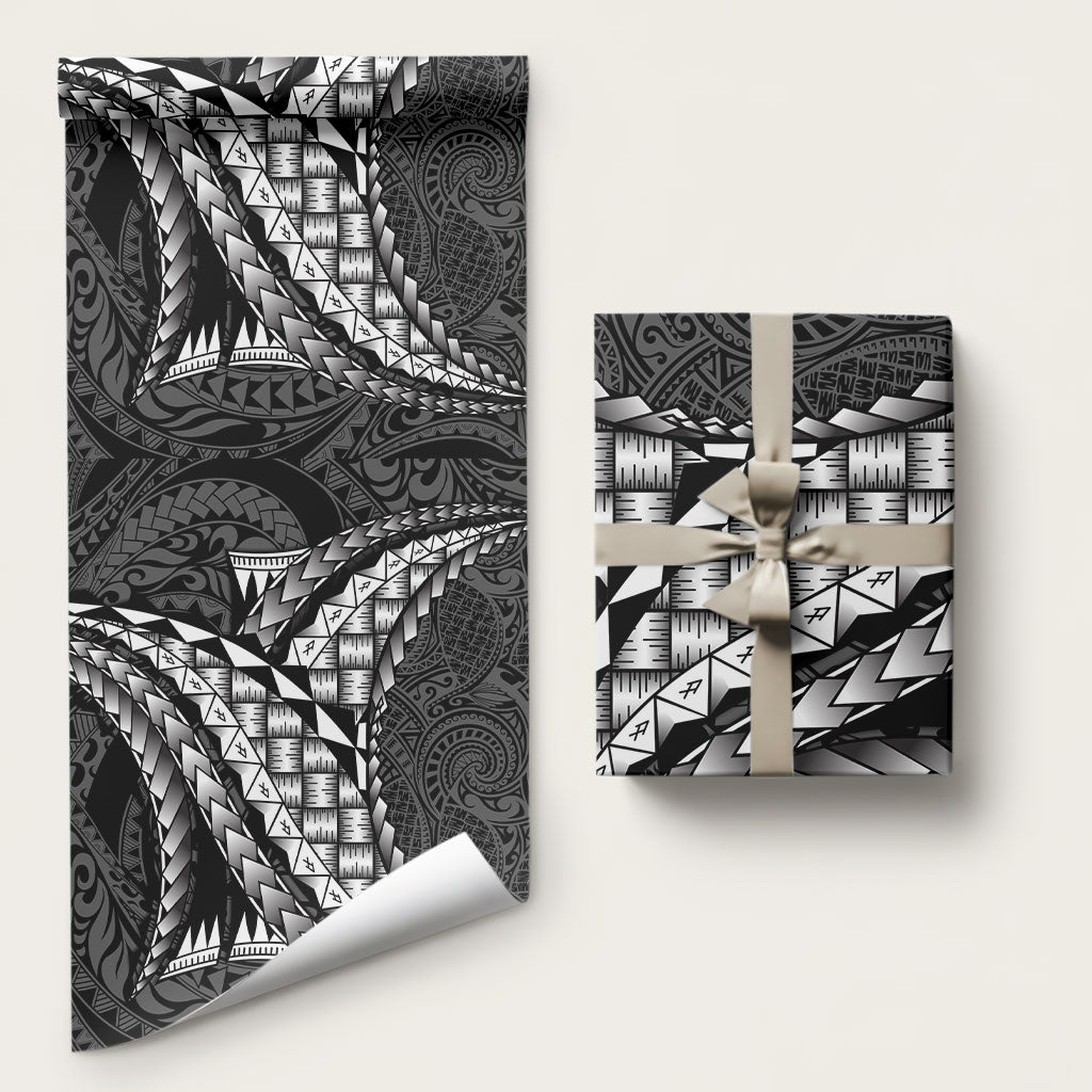 Hawaii Lauhala Tattoo Wrapping Paper Hawaiian Hala Leaf Weaving LT14 58" × 23" Black - Polynesian Pride