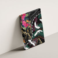 Hawaiian and Japanese Culture Canvas Wall Art Crane Sakura Hibiscus Tropical Vibes LT14 - Polynesian Pride