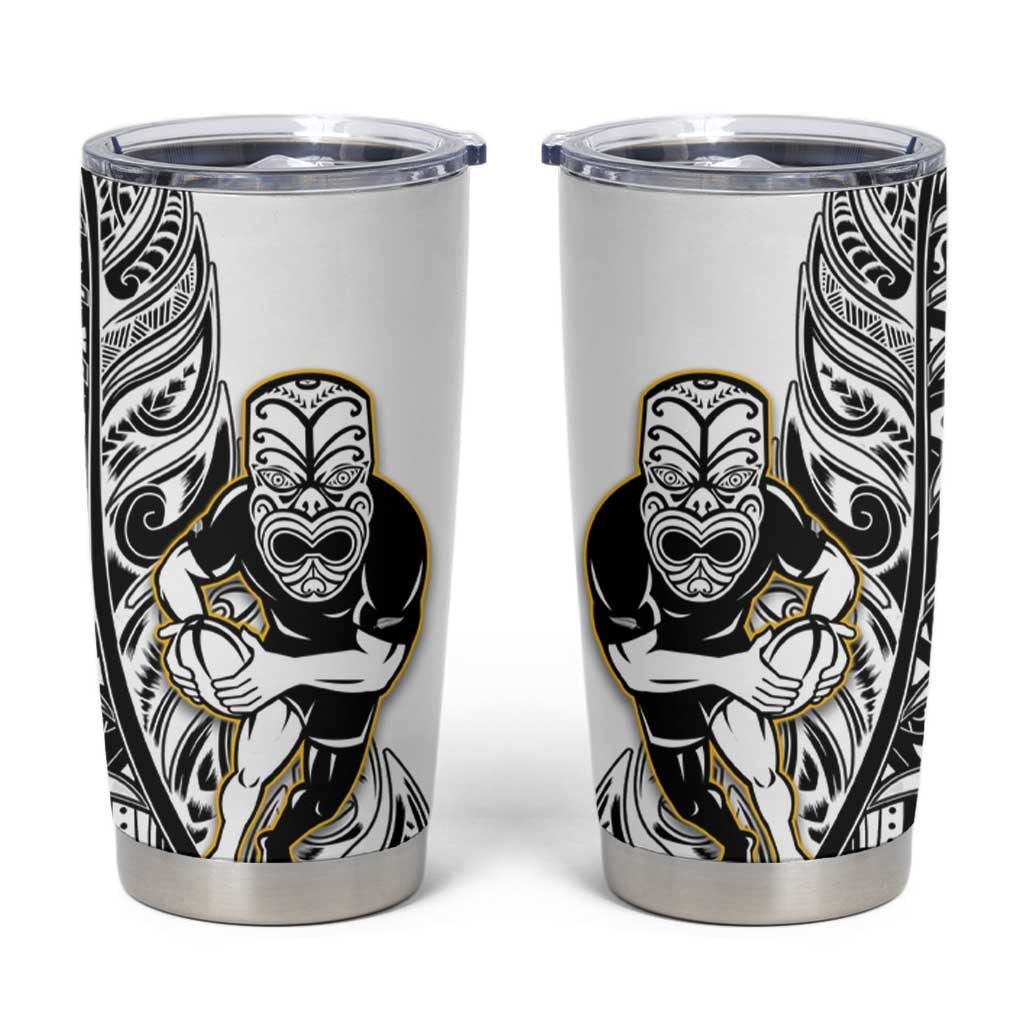 New Zealand Silver Fern Rugby Tumbler Cup All Black Maori Version White LT14 White - Polynesian Pride