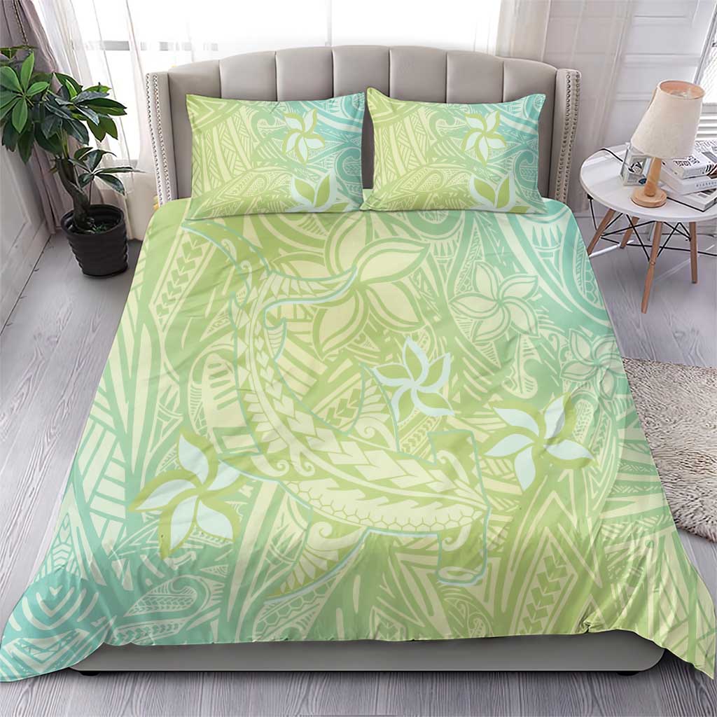 Baby Green Gradient Polynesia Bedding Set Hawaiian Tribal Hammerhead Shark Tattoo LT14 - Polynesian Pride