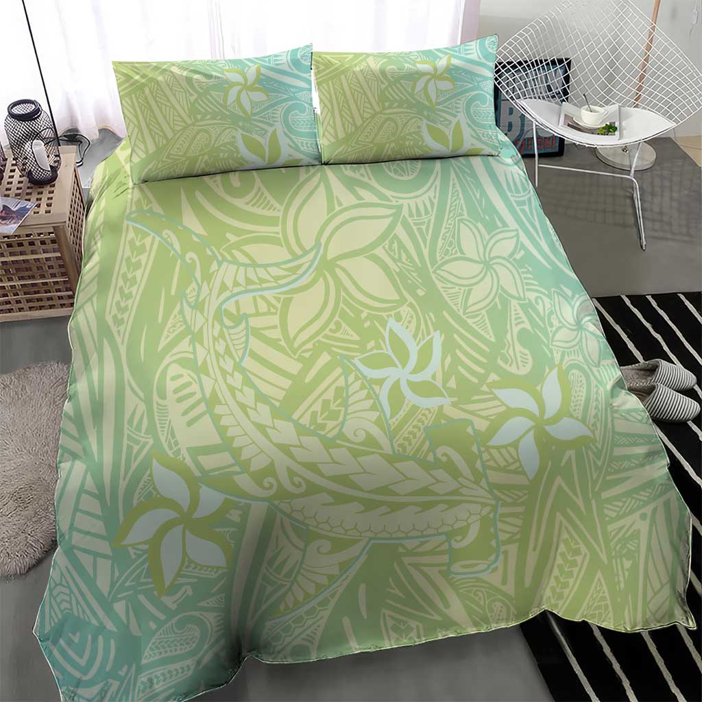 Baby Green Gradient Polynesia Bedding Set Hawaiian Tribal Hammerhead Shark Tattoo LT14 - Polynesian Pride