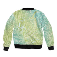 Baby Green Gradient Polynesia Bomber Jacket Hawaiian Tribal Hammerhead Shark Tattoo LT14 - Polynesian Pride