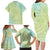 Baby Green Gradient Polynesia Family Matching Long Sleeve Bodycon Dress and Hawaiian Shirt Hawaiian Tribal Hammerhead Shark Tattoo