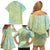 Baby Green Gradient Polynesia Family Matching Off Shoulder Short Dress and Hawaiian Shirt Hawaiian Tribal Hammerhead Shark Tattoo