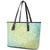 Baby Green Gradient Polynesia Leather Tote Bag Hawaiian Tribal Hammerhead Shark Tattoo