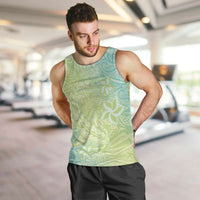 Baby Green Gradient Polynesia Men Tank Top Hawaiian Tribal Hammerhead Shark Tattoo LT14 Baby Green - Polynesian Pride