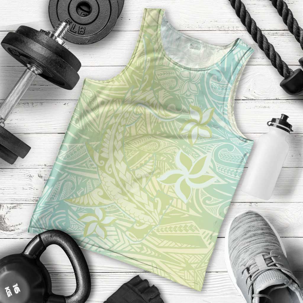 Baby Green Gradient Polynesia Men Tank Top Hawaiian Tribal Hammerhead Shark Tattoo LT14 - Polynesian Pride