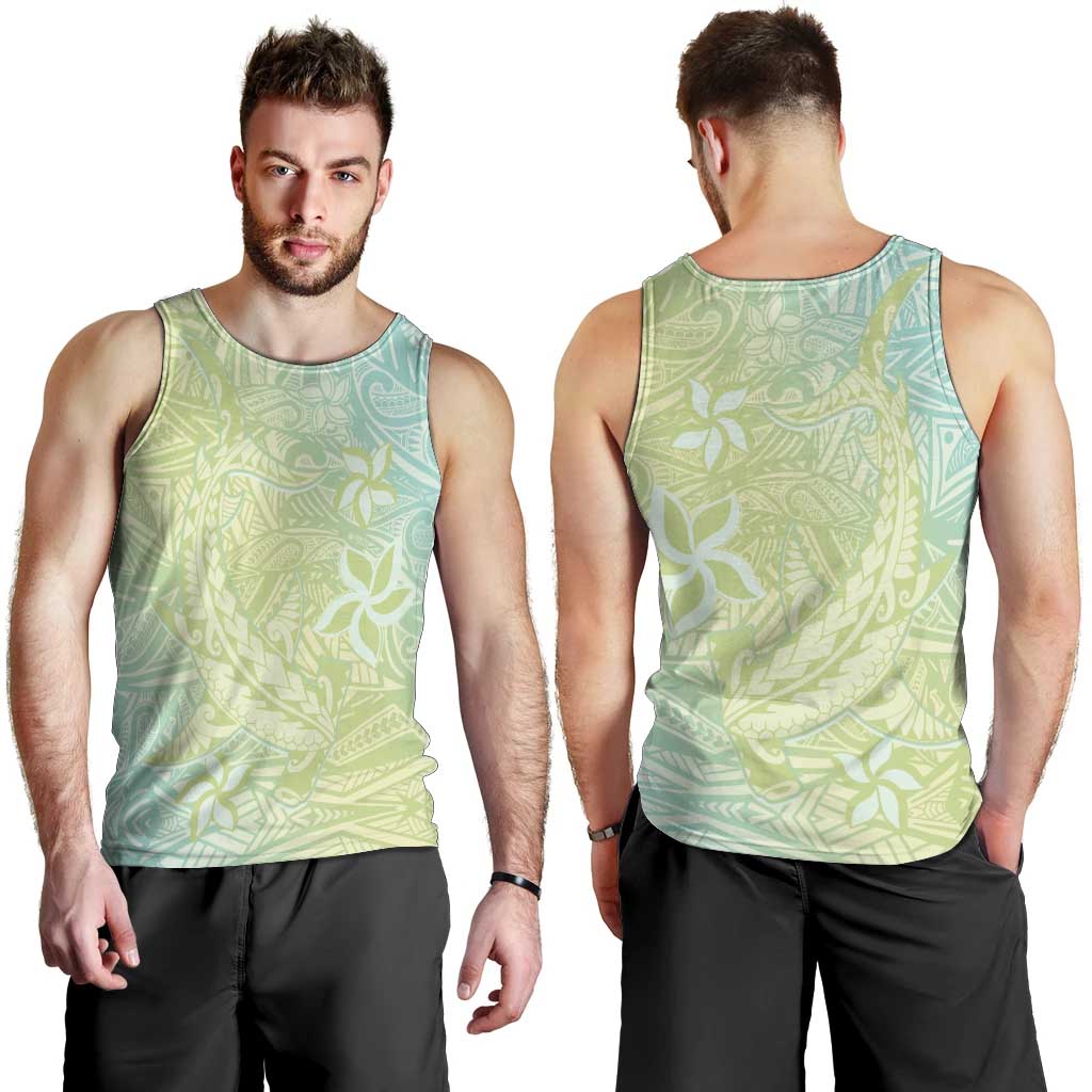 Baby Green Gradient Polynesia Men Tank Top Hawaiian Tribal Hammerhead Shark Tattoo LT14 - Polynesian Pride