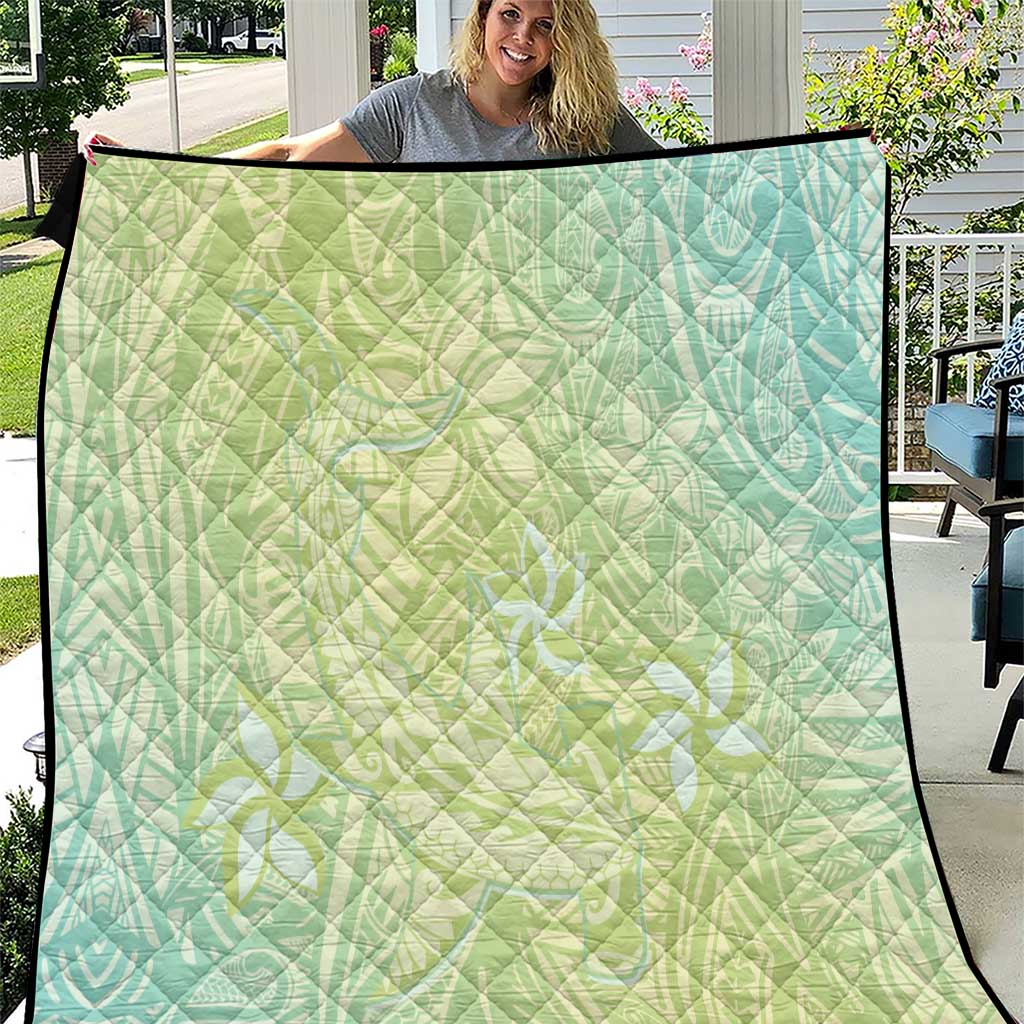 Baby Green Gradient Polynesia Quilt Hawaiian Tribal Hammerhead Shark Tattoo LT14 Baby Green - Polynesian Pride