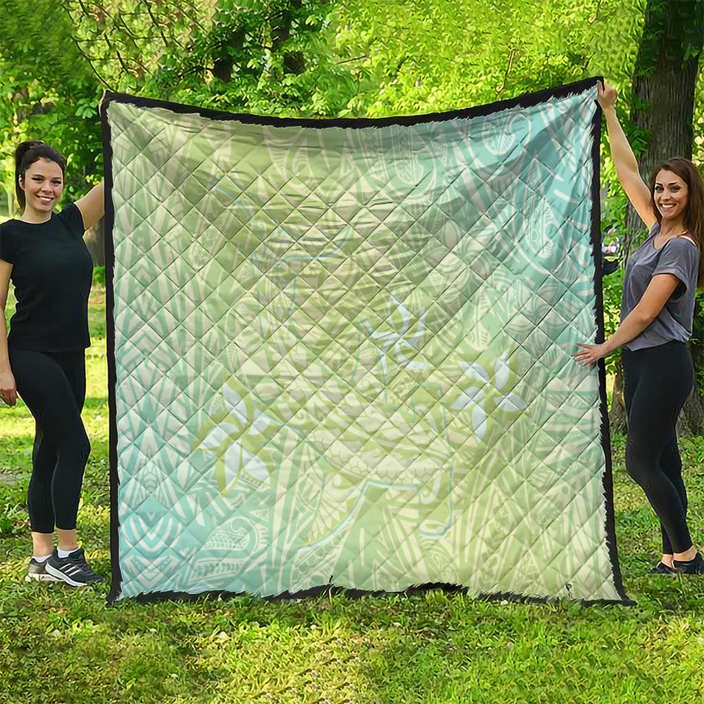 Baby Green Gradient Polynesia Quilt Hawaiian Tribal Hammerhead Shark Tattoo LT14 - Polynesian Pride