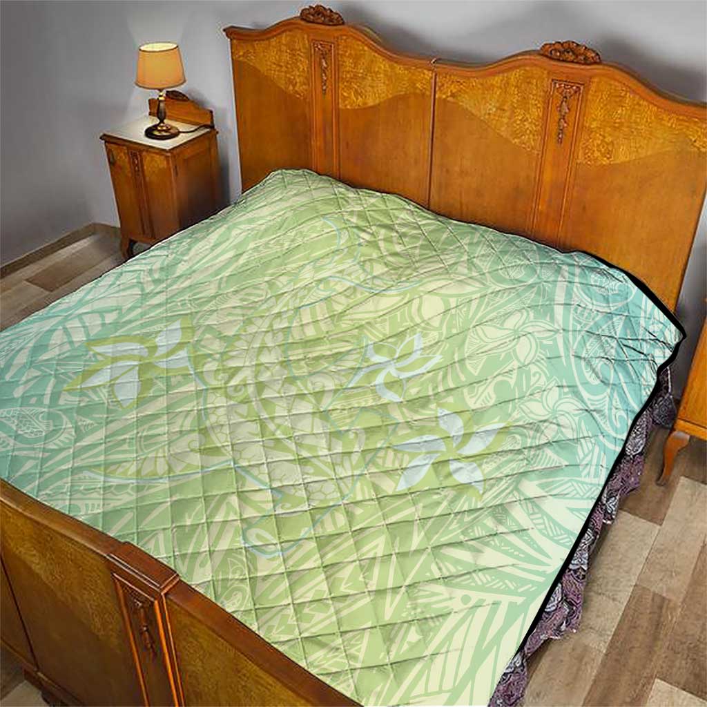Baby Green Gradient Polynesia Quilt Hawaiian Tribal Hammerhead Shark Tattoo LT14 - Polynesian Pride