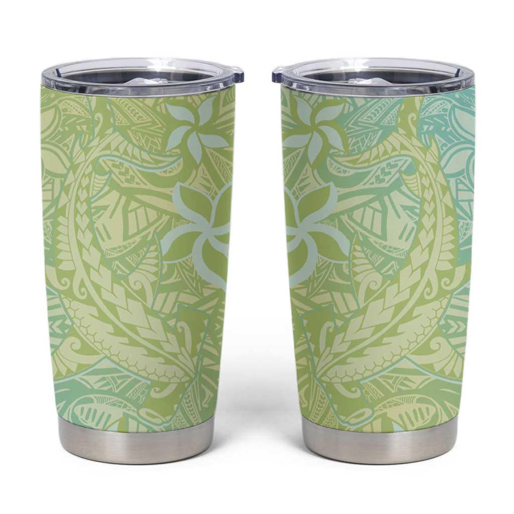 Baby Green Gradient Polynesia Tumbler Cup Hawaiian Tribal Hammerhead Shark Tattoo LT14 Baby Green - Polynesian Pride