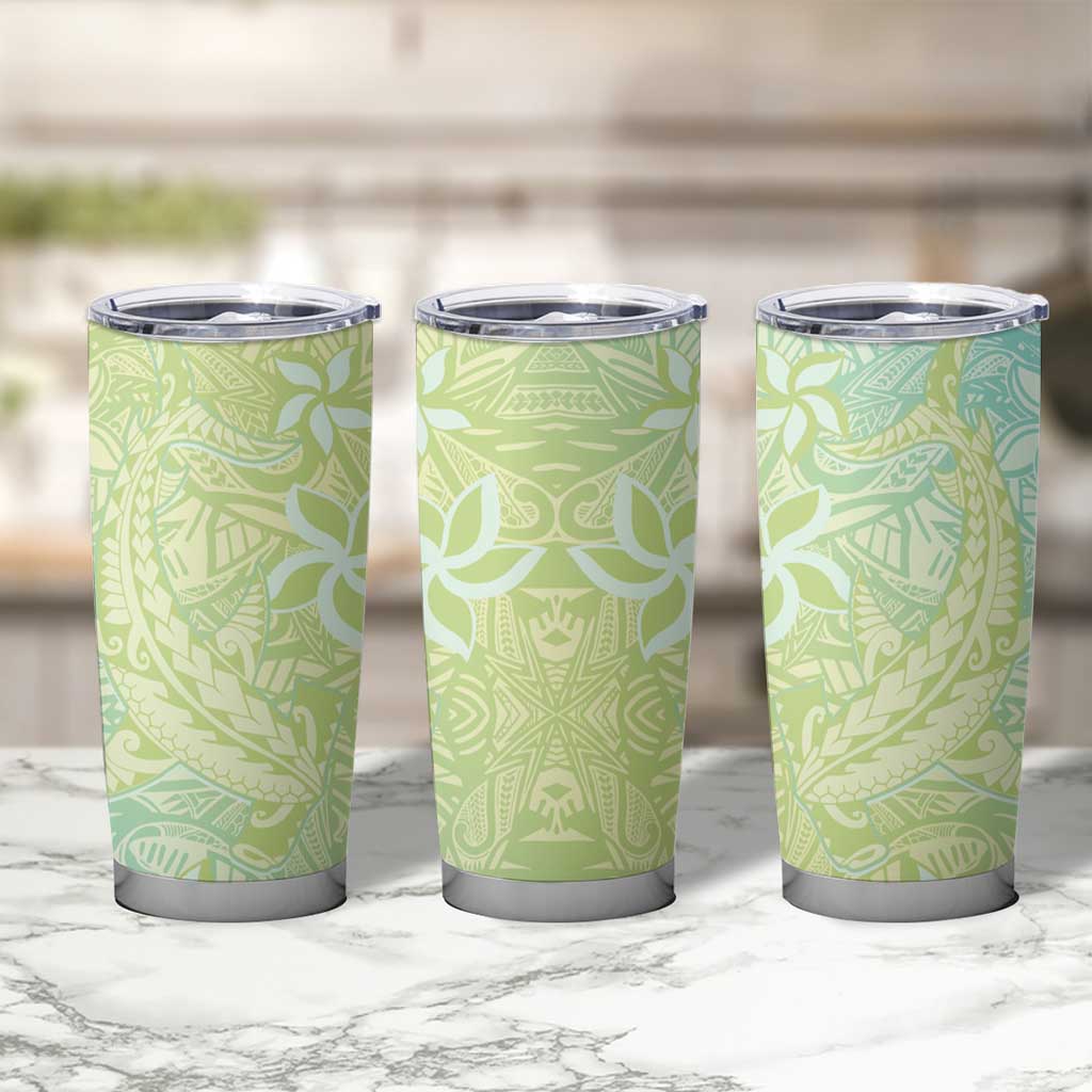 Baby Green Gradient Polynesia Tumbler Cup Hawaiian Tribal Hammerhead Shark Tattoo LT14 - Polynesian Pride