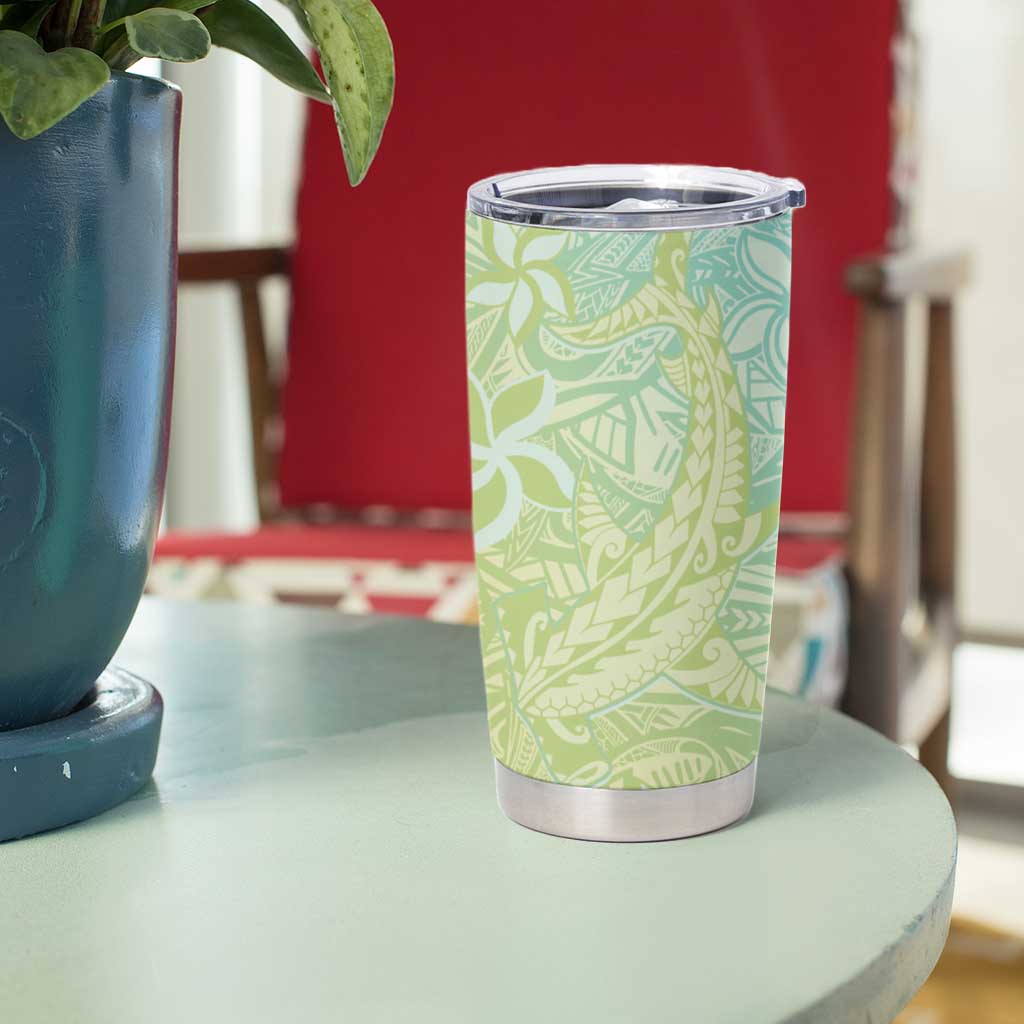 Baby Green Gradient Polynesia Tumbler Cup Hawaiian Tribal Hammerhead Shark Tattoo LT14 - Polynesian Pride