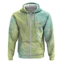 Baby Green Gradient Polynesia Zip Hoodie Hawaiian Tribal Hammerhead Shark Tattoo LT14 Zip Hoodie Baby Green - Polynesian Pride