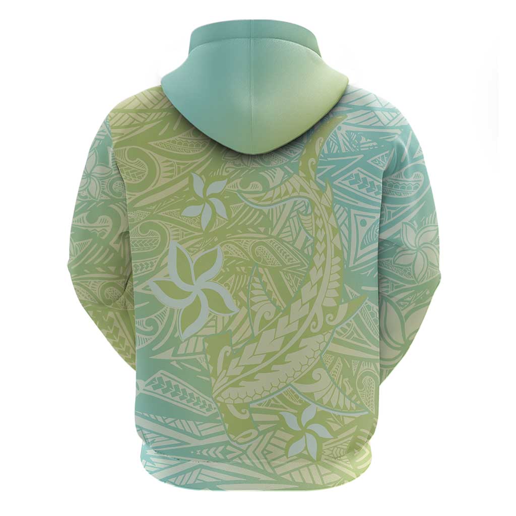 Baby Green Gradient Polynesia Zip Hoodie Hawaiian Tribal Hammerhead Shark Tattoo LT14 - Polynesian Pride