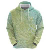 Baby Green Gradient Polynesia Zip Hoodie Hawaiian Tribal Hammerhead Shark Tattoo LT14 - Polynesian Pride