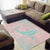 Baby Pink Gradient Polynesia Area Rug Hawaiian Tribal Hammerhead Shark Tattoo