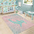 Baby Pink Gradient Polynesia Area Rug Hawaiian Tribal Hammerhead Shark Tattoo