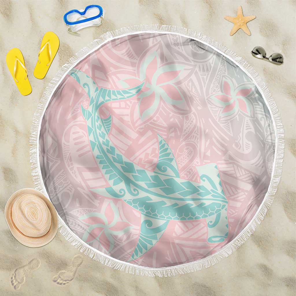 Baby Pink Gradient Polynesia Beach Blanket Hawaiian Tribal Hammerhead Shark Tattoo LT14 One Size 150cm Baby Pink - Polynesian Pride