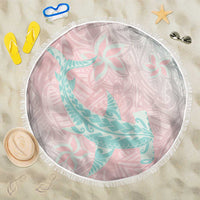 Baby Pink Gradient Polynesia Beach Blanket Hawaiian Tribal Hammerhead Shark Tattoo LT14 One Size 150cm Baby Pink - Polynesian Pride