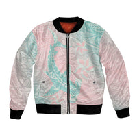 Baby Pink Gradient Polynesia Bomber Jacket Hawaiian Tribal Hammerhead Shark Tattoo LT14 Unisex Baby Pink - Polynesian Pride