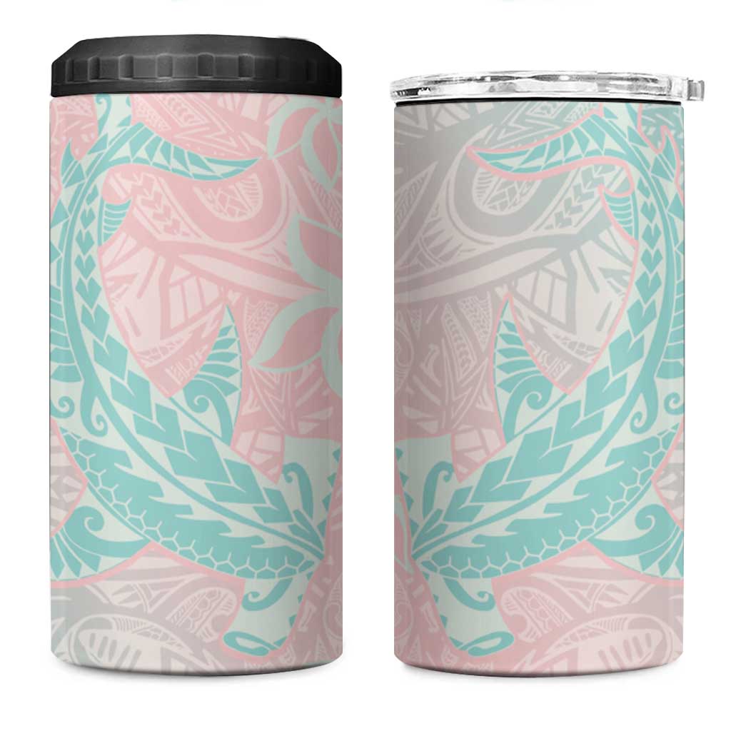 Baby Pink Gradient Polynesia 4 in 1 Can Cooler Tumbler Hawaiian Tribal Hammerhead Shark Tattoo LT14 One Size: 16 oz Baby Pink - Polynesian Pride