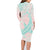 Baby Pink Gradient Polynesia Family Matching Long Sleeve Bodycon Dress and Hawaiian Shirt Hawaiian Tribal Hammerhead Shark Tattoo