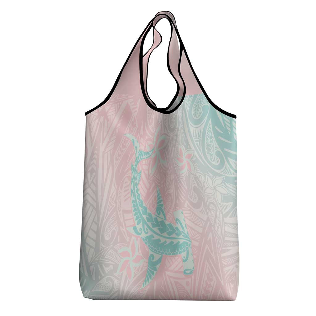 Baby Pink Gradient Polynesia Grocery Bag Hawaiian Tribal Hammerhead Shark Tattoo LT14 - Polynesian Pride