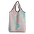 Baby Pink Gradient Polynesia Grocery Bag Hawaiian Tribal Hammerhead Shark Tattoo