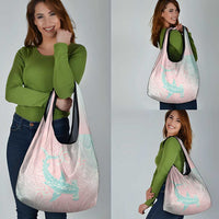 Baby Pink Gradient Polynesia Grocery Bag Hawaiian Tribal Hammerhead Shark Tattoo LT14 - Polynesian Pride