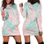 Baby Pink Gradient Polynesia Hoodie Dress Hawaiian Tribal Hammerhead Shark Tattoo