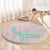 Baby Pink Gradient Polynesia Round Carpet Hawaiian Tribal Hammerhead Shark Tattoo