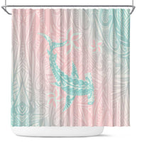 Baby Pink Gradient Polynesia Shower Curtain Hawaiian Tribal Hammerhead Shark Tattoo LT14 Baby Pink - Polynesian Pride