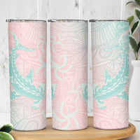 Baby Pink Gradient Polynesia Skinny Tumbler Hawaiian Tribal Hammerhead Shark Tattoo LT14 - Polynesian Pride