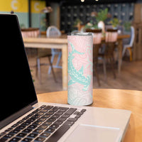 Baby Pink Gradient Polynesia Skinny Tumbler Hawaiian Tribal Hammerhead Shark Tattoo LT14 - Polynesian Pride